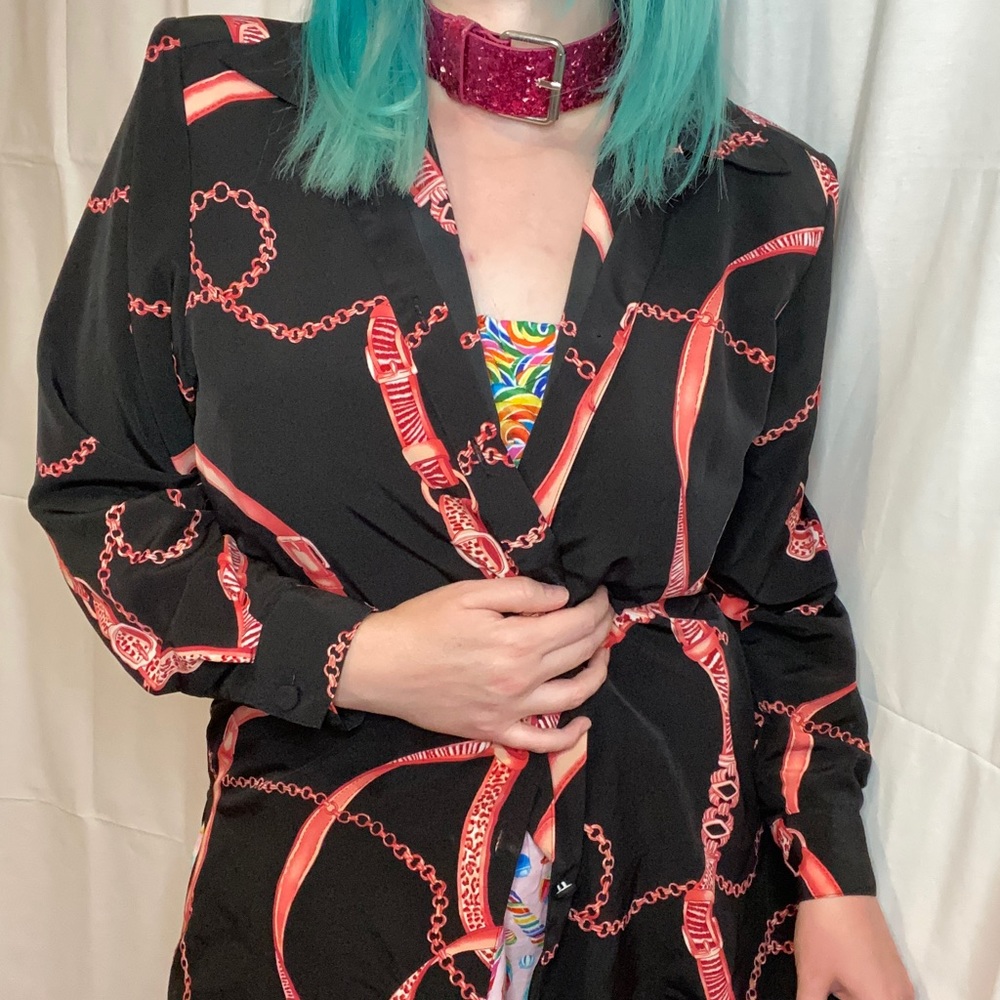 💖🖤Vintage pink belts top/jacket🖤💖